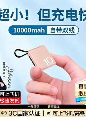德国可登机超薄自带线充电宝