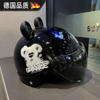 德国3C认证电动摩托车头盔女新款