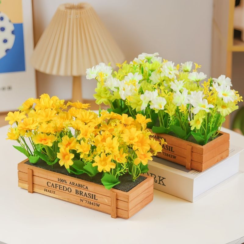 仿真干花假花束塑料花艺插花摆设客厅雏菊栅栏摆件装饰仿真花艺