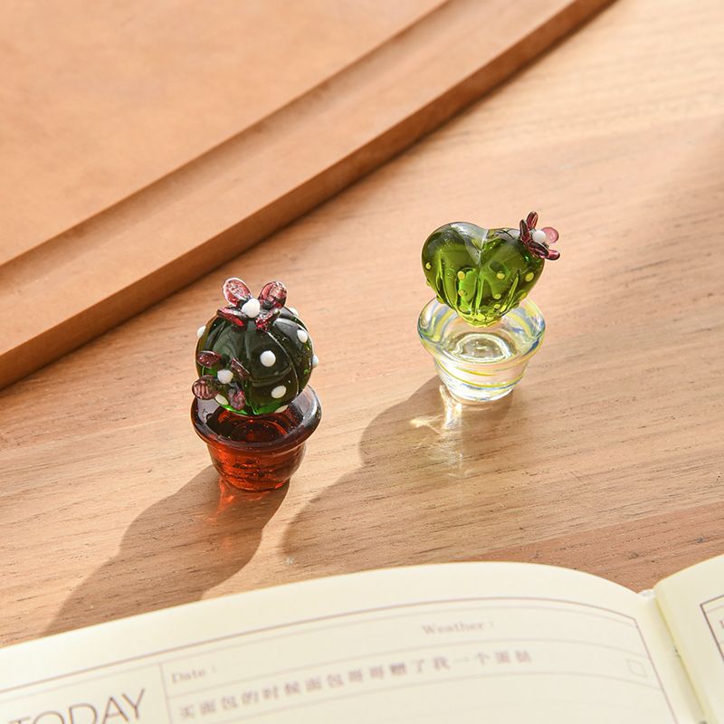日式可爱创意玻璃仙人掌摆件客厅桌面家居植物小装饰品