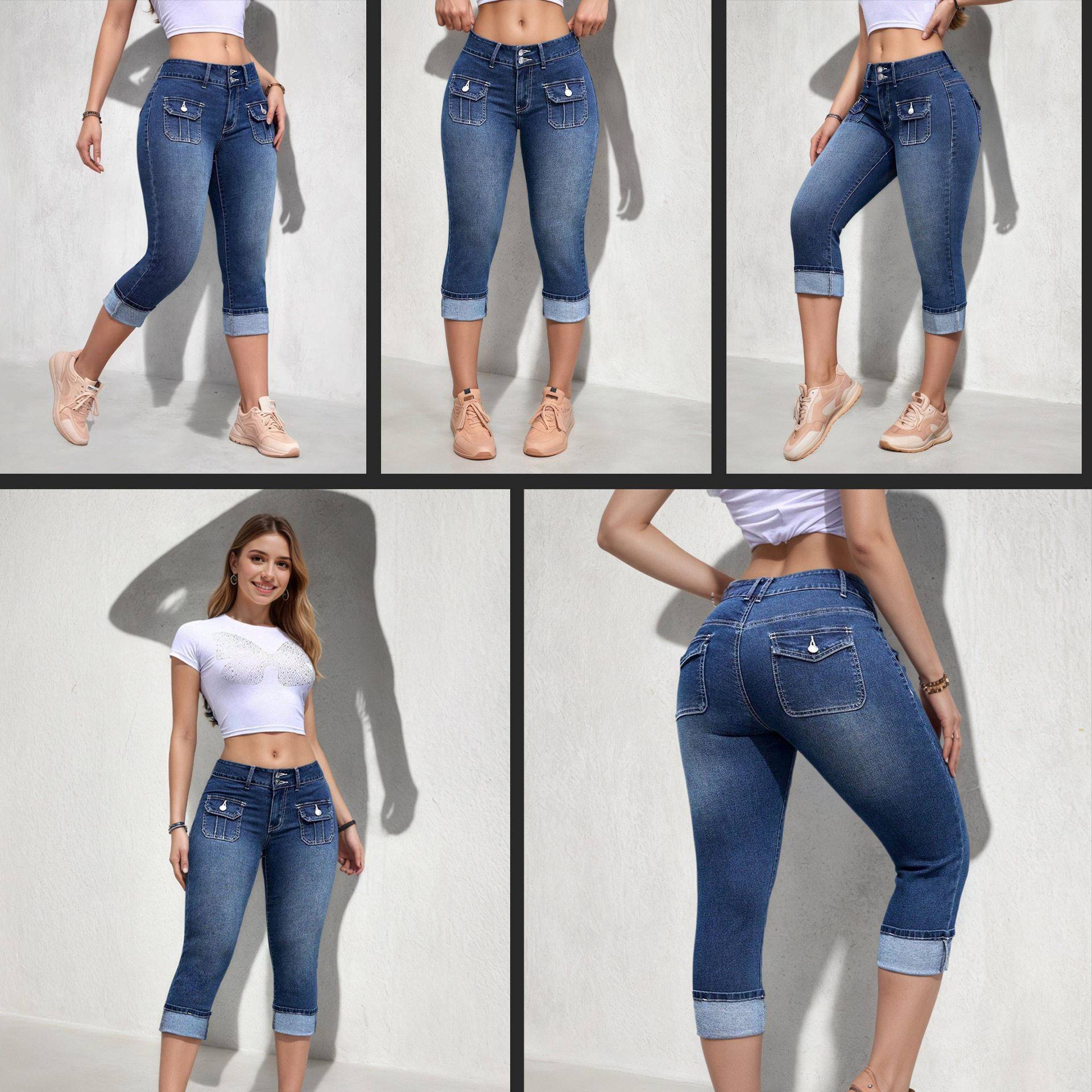 Women Printed Fitting Pants Non Seven Inch Leggings Faux