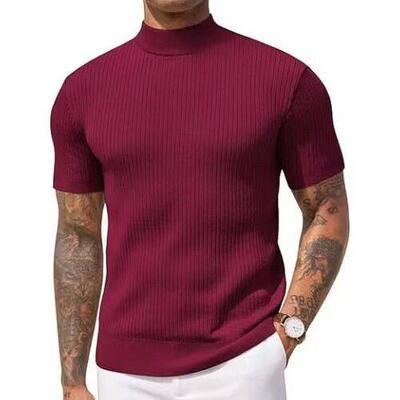 B Men Mock Turtleneck Sweater Sleeve Casual Tops Knit