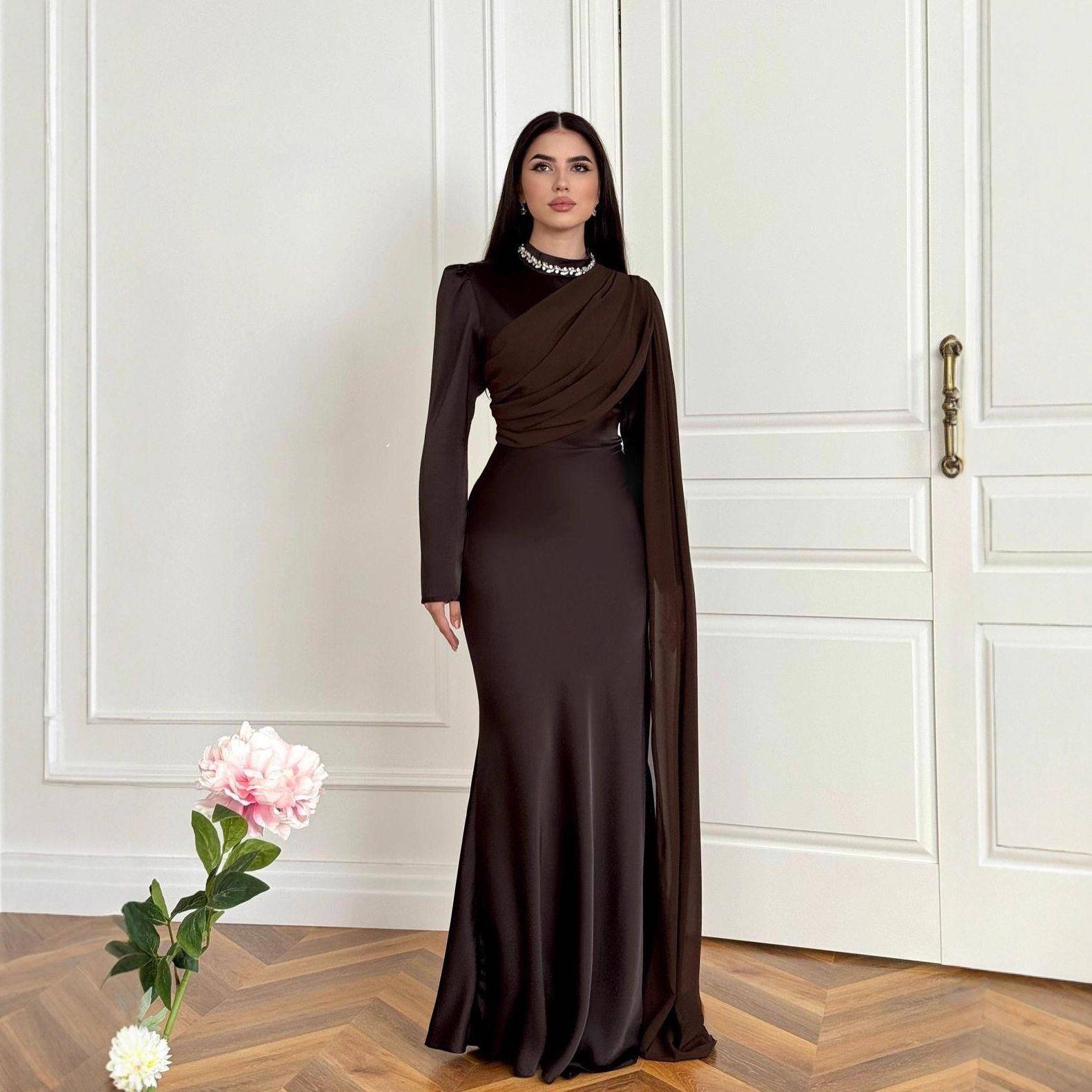 Women Casual Woven Dress Fitted Sleeve Line Comfortable