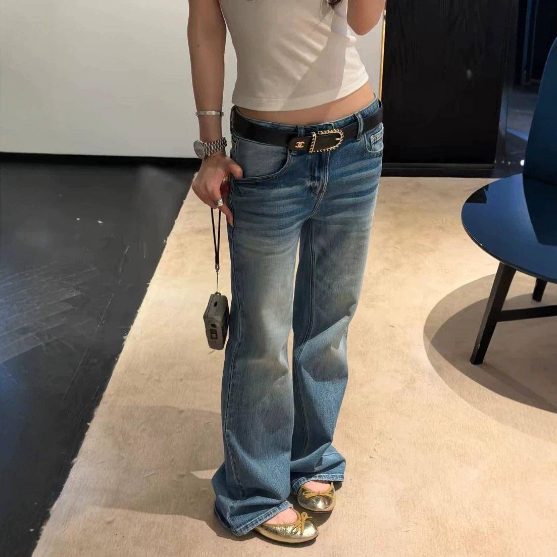 Flare Jeans Leg Rise Boot Cut Street wear Womenswear Bottom