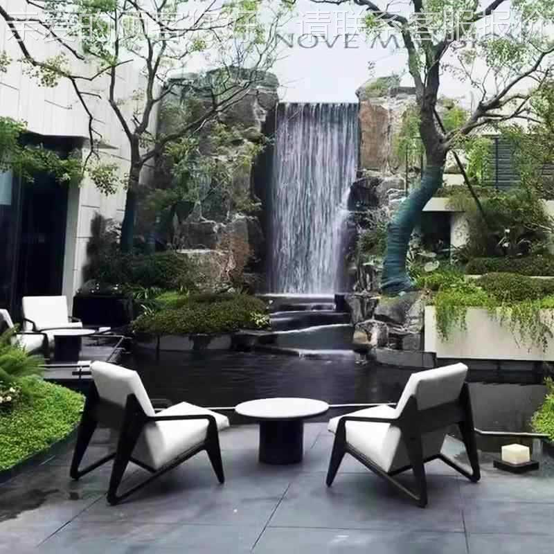 户外铝合金沙园洽林酒店会发所休闲区花园谈计椅916设师款实木沙