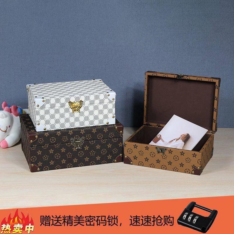 L2K高颜值格子桌面收纳盒卧室床头柜收纳盒高挡轻奢小收纳箱玄关