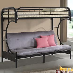 上床下沙发床坐卧两用折叠上下床铁艺双层高架床铁架床上下铺铁床