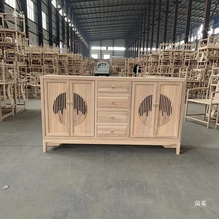 北榆木新中式免漆玄关餐边柜