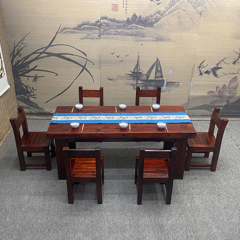 老船木餐桌椅组合实木两用现代简约桌子客厅轻奢餐台饭桌餐厅家具
