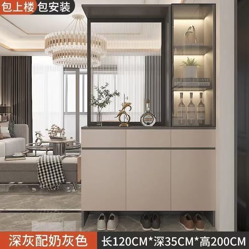 实木玄关鞋柜一体靠墙收纳