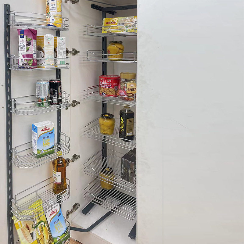 厨房高柜拉篮零食柜拉篮联动大怪物拉篮零食收纳柜调味篮置物架