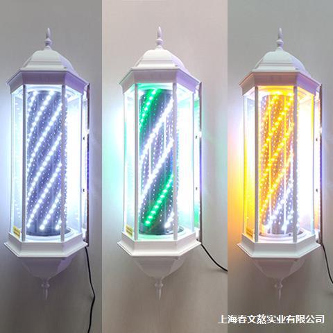 美发转灯旋转理发店LED复古发廊户外宫灯挂墙灯箱厂家销