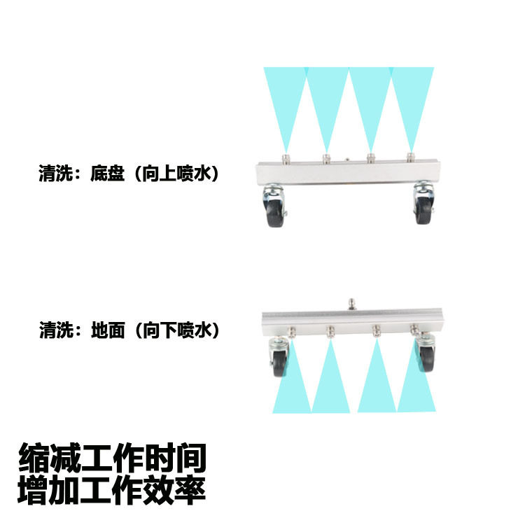 抖音网红清洗万向地面洗地刷不锈钢商业水枪高压枪1/4快插4喷嘴