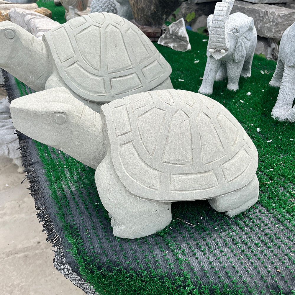 石头乌龟摆件石雕乌龟雕刻动物鱼池景观家居装饰石龟