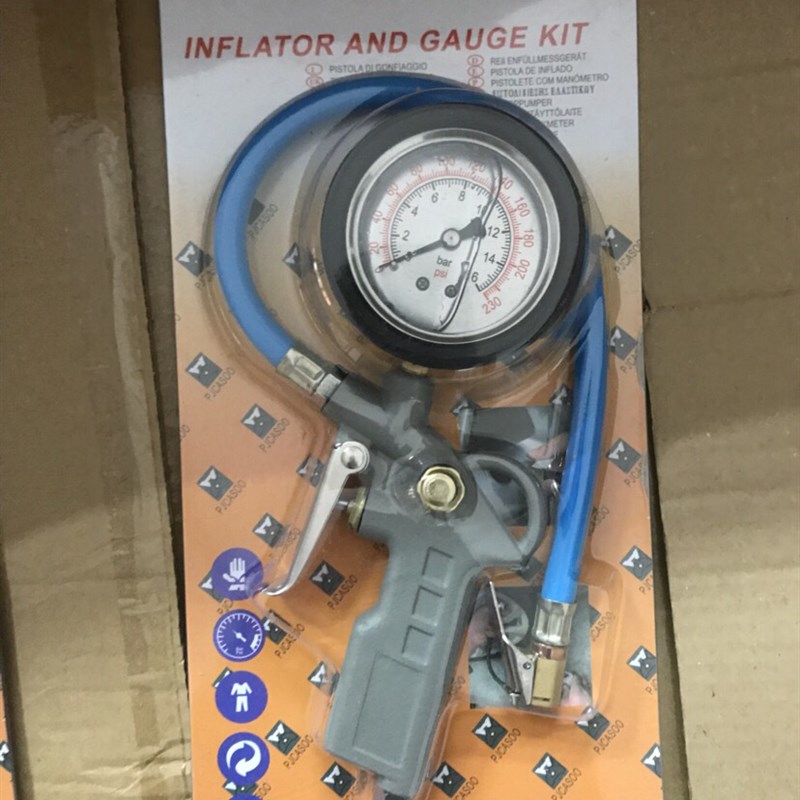 现货供应 汽修汽车胎压监测枪 轮胎充气枪 铜头蓝管轮胎充气表