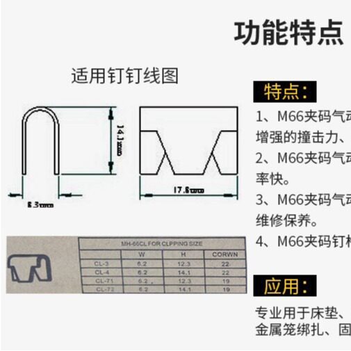 床垫机械M66夹码枪床网固定夹合工具气动枪鸡笼枪气动扎笼枪