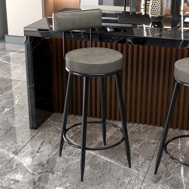 铁艺吧台椅高脚凳家用靠背吧凳桌椅黑色高椅子复古酒吧椅高脚椅子