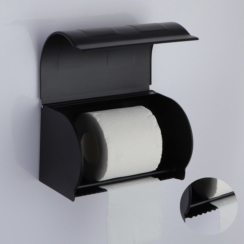 黑色纸巾盒免打孔不锈钢纸巾架酒店宾馆卫生间厕纸盒壁挂卷纸盒