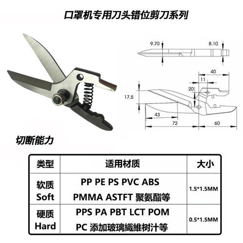 OPT新款口罩机用气动剪AM10+100S/xg-23A错位耳带剪绳剪气动剪钳