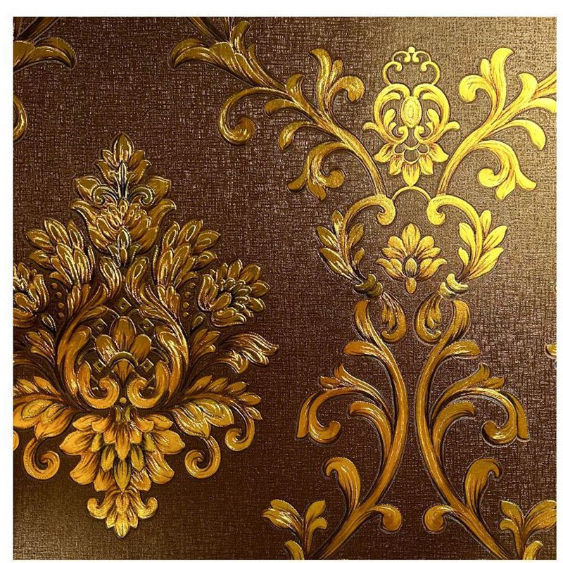 欧式3d金箔金色墙纸客厅卧室背景墙 KTV酒吧奢华反光蓝色壁纸新款