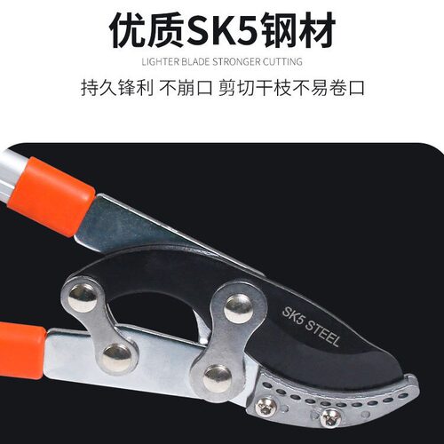 伸缩园林剪枝剪树枝修剪园艺果树修枝粗枝剪刀大力剪SK5刀头