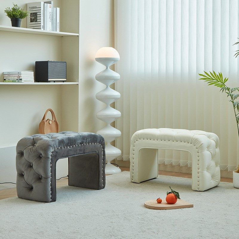 现代简约换鞋凳欧式衣帽间沙发凳时尚脚凳简约现代梳妆凳艺术整装