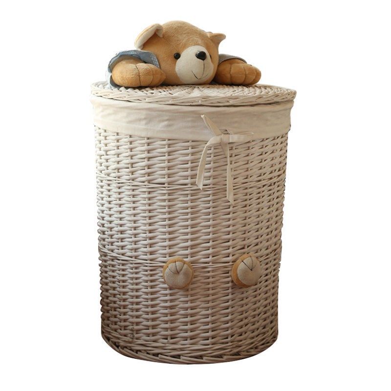 带盖大号藤编玩具收纳框脏衣篓衣服洗衣篮储物盒卡通脏衣桶收纳筐,收纳整理,脏衣篮,淘宝优惠券,粉丝福利购,淘宝优惠卷
