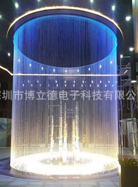 数码水帘数字水幕瀑布流水屏风智能水景喷泉科技水帘音乐喷泉水幕