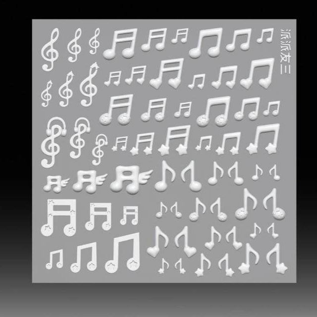 可爱卡通美甲模具音符鱼板高透精品版