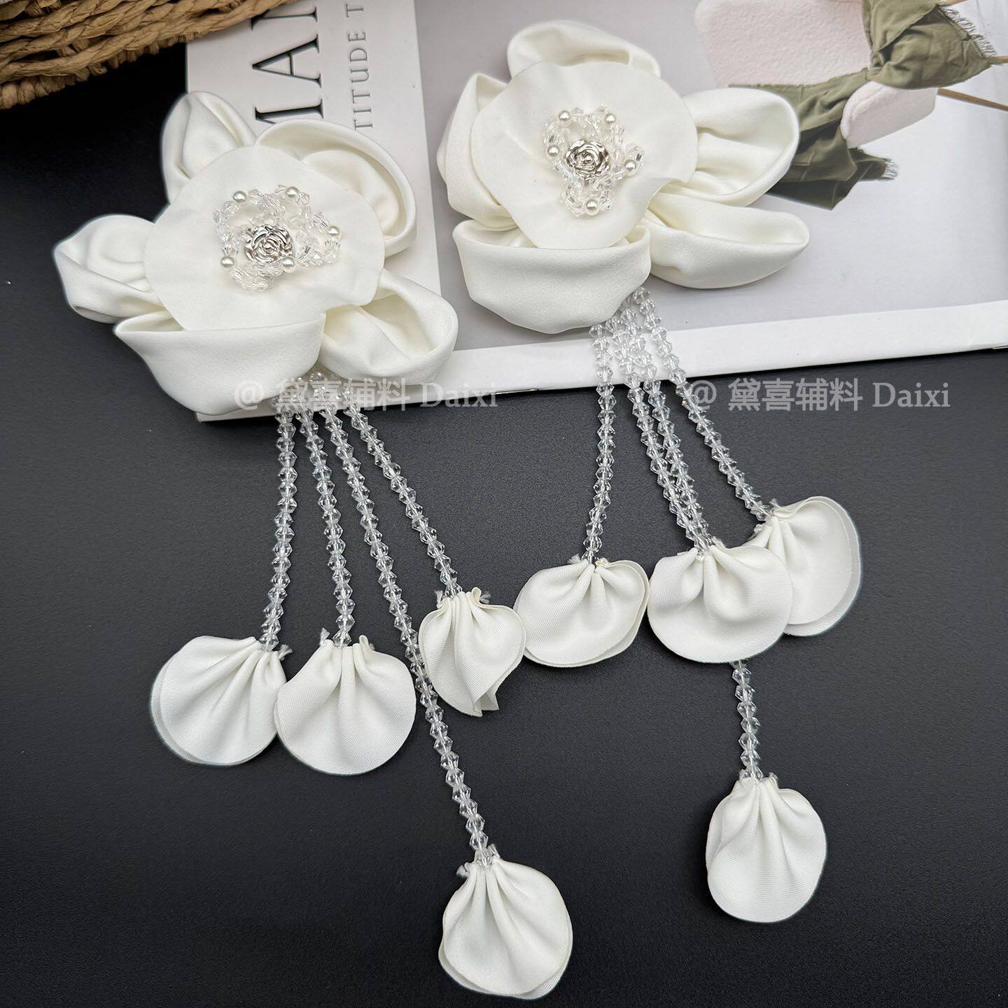 手工花朵布贴装饰扣 DIY 衣服西装窗帘幔个性高档修补配饰