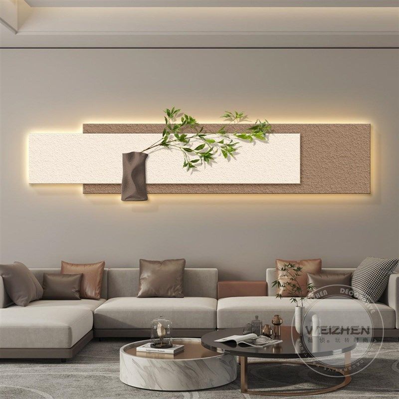 侘寂风轻奢客f厅装饰画沙发背景墙挂画壁画简约现代高级感立体砂,家居饰品,现代装饰画,淘宝优惠券,粉丝福利购,淘宝优惠卷