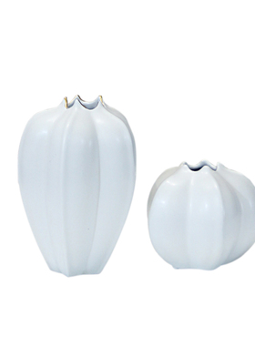 现代简约b白色杨桃花瓶样板房家居客厅餐桌电视柜桌面陶瓷花器摆