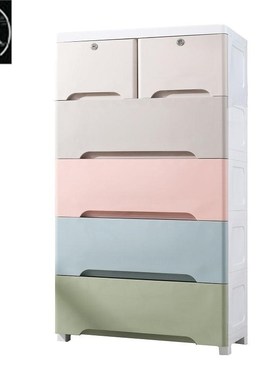 Extra-thick ilarge drawer type storage cabinet plastic baby