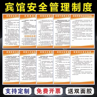 宾馆管理制度 j酒店消防安全标识牌民宿来客登记上墙旅客住宿须知