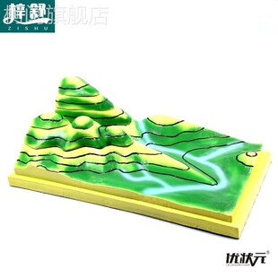 等高线地形图QKS模n型学初中地理演判读教学示器教学仪材课堂中生