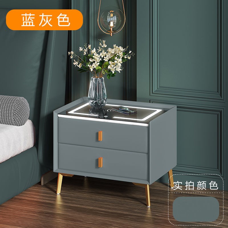 床头柜2b025新款智能多功能实木无线充简约现代网红家用卧室床边