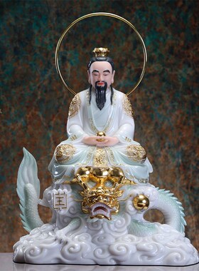 汉白玉三清道祖神像家用太上x老君元始道德天尊祖师爷像体客厅摆