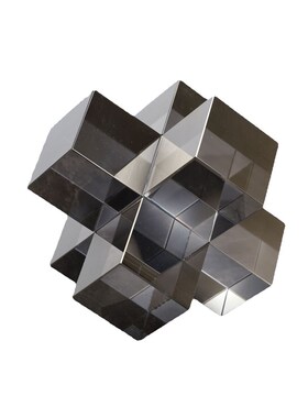 现代简约水晶十字架创意s摆件样板房售楼部家居玄关桌面软装饰品