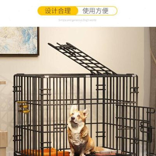 柯基犬泰迪专用狗笼小狗笼子小型犬带厕所分离一体家用加粗可折叠