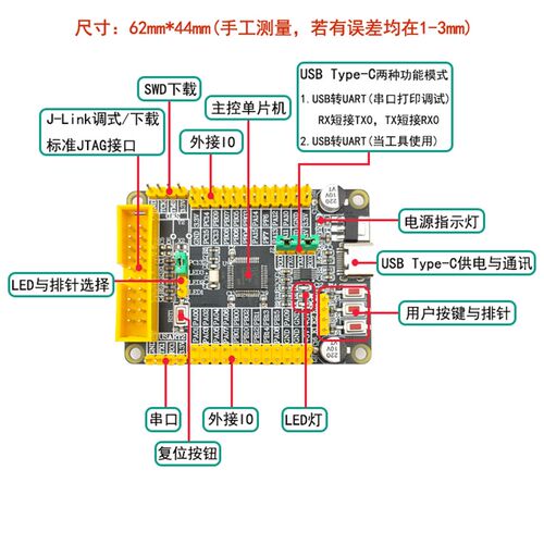 GD32F350C8T6开发板核心板评估板学习板 M4高性能 F350最小系统板