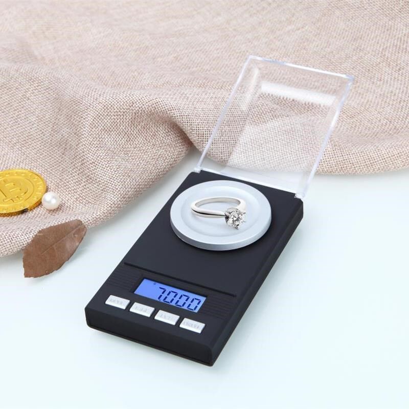 珠宝称0.001g高精度电子秤迷你粉色毫克称重宝石克拉精准微型钻石