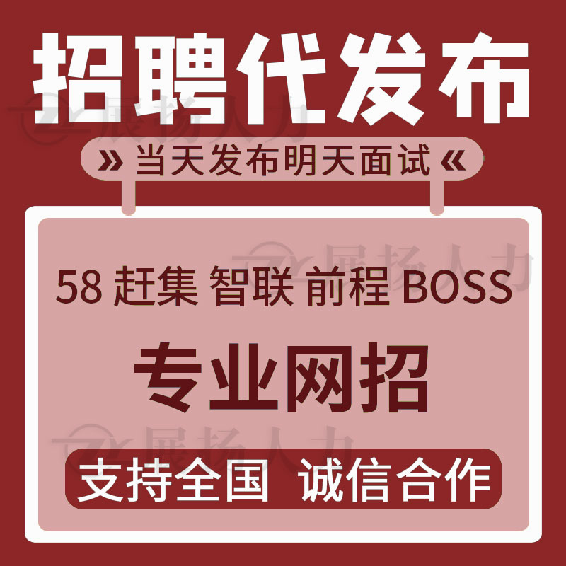 boss招聘会员58同城招聘信息发布boss直聘vip智联代发招聘直豆猎