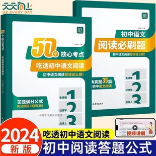 天天向上 50个核心考点吃透初中语文阅读初理解专项训练书七八九年级上册下册阅读答题模板初中课外阅读组合训练答题方法公式法
