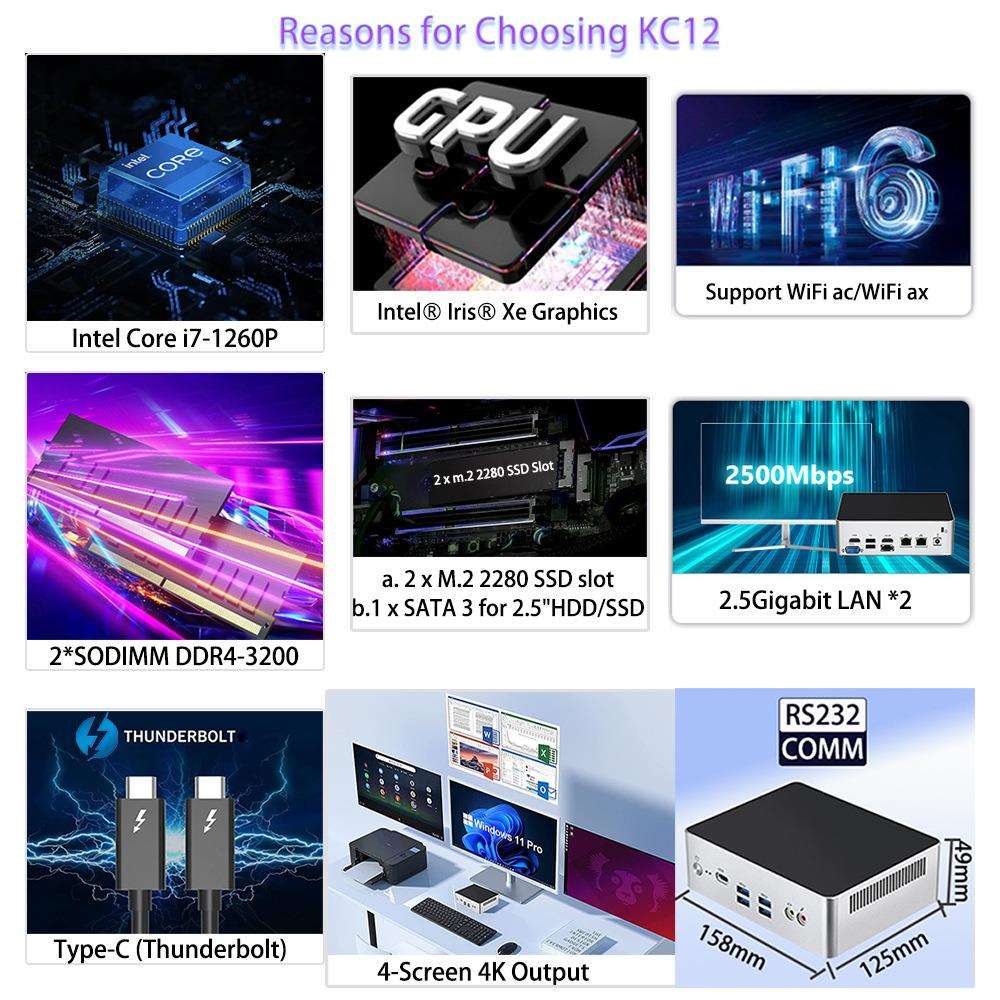 kc12-1260P/1267p迷你小主机微型电脑出差办公家用MiniPC迷你办
