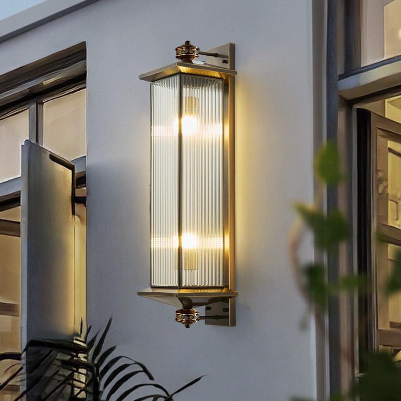 太阳能全铜户外壁灯防水庭院过道走廊壁灯别墅大门壁灯露台壁灯