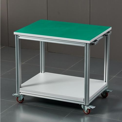 带轮可移动手推车铝合金框架检验打包桌子工业铝型材防静电工作台