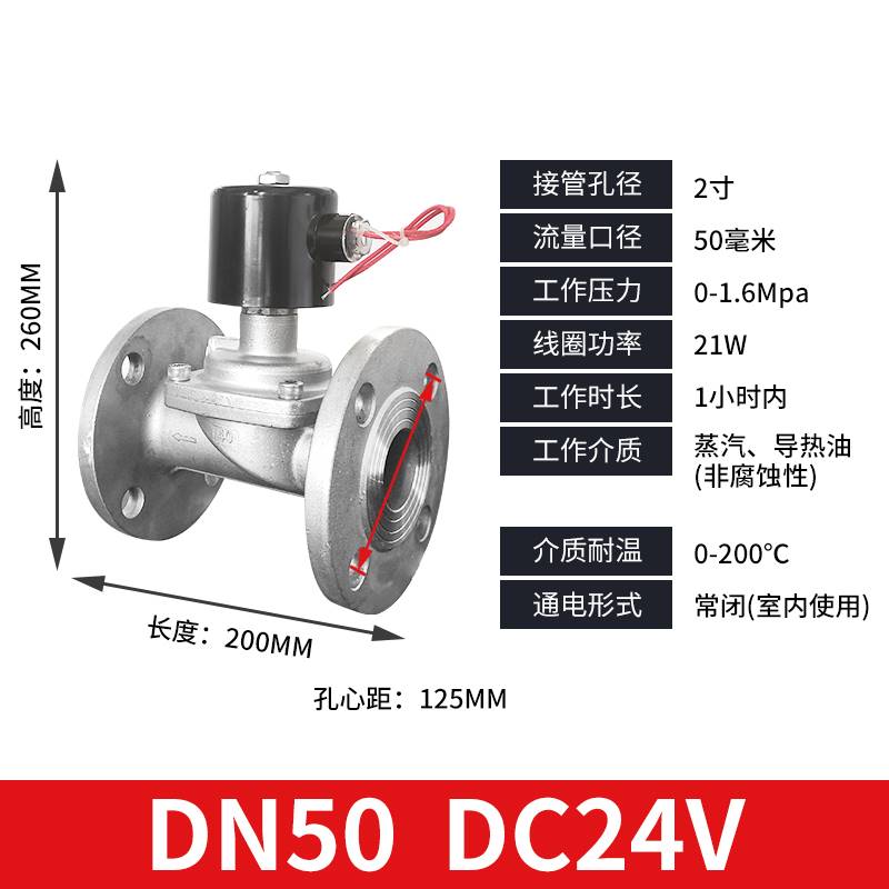 常闭不锈钢丝扣蒸汽阀先导式温压电磁阀220v24活塞电子控制阀