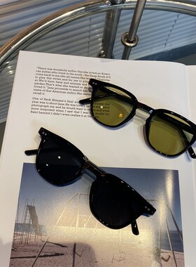 英国CherryKoko新款墨镜女夏黑框墨绿色太阳镜防紫外线网红个性小