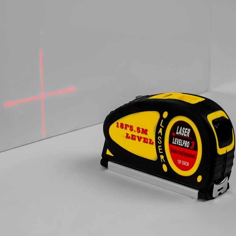 红光水平尺水平仪卷尺多功能激光红外线十字线高精度迷你