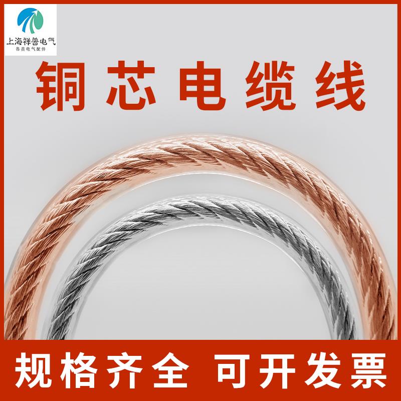 加塑铜绞线透明接地线2.5-240平方 接地软铜线带皮护套焊把线铜芯